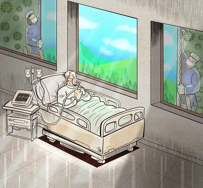29 Illustrations By Iranian Artist Show The Harsh Reality Of Doctors During Coronavirus Outbreak