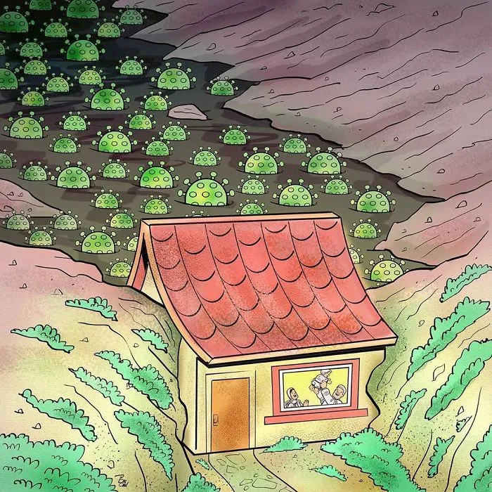 29 Illustrations By Iranian Artist Show The Harsh Reality Of Doctors During Coronavirus Outbreak