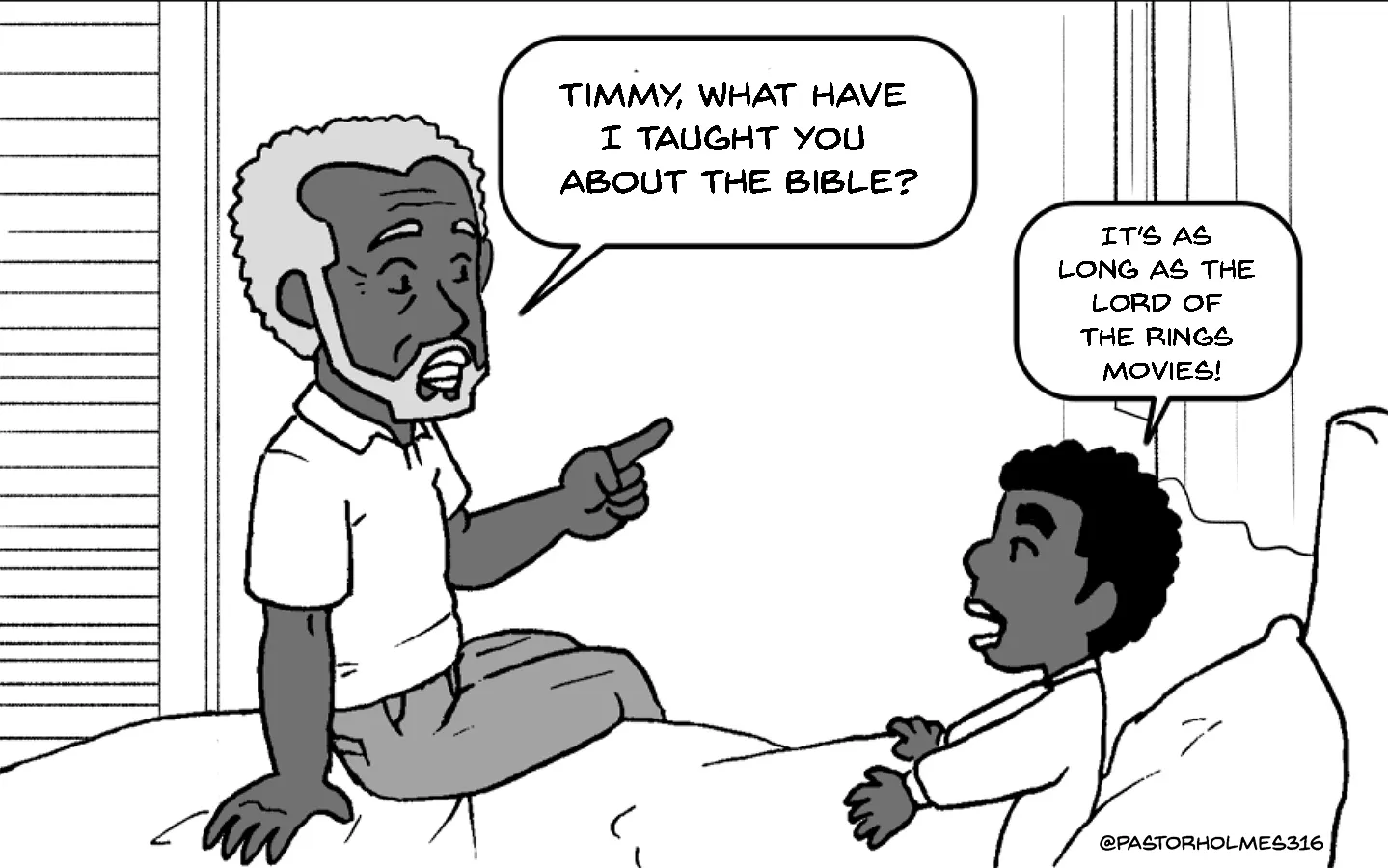 A Comic About A Pastor Who Read Every Bible – From The Christian Bible To The Bro Bible.