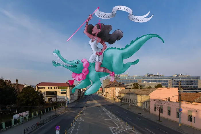 We Gave Local Illustrators Our Pictures Of The Empty City And Asked Them To Add Their Own Touch (24 Pics)