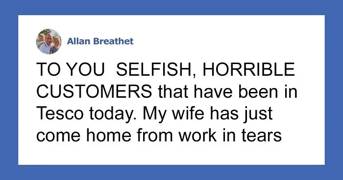 Husband Rips Apart Panic Buyers In A Powerful Facebook Post After His Wife Came Back From Work In Tears