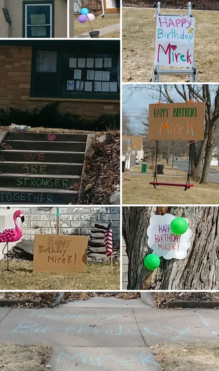 Entire Neighbrohood Came Together To Wish One Kid A Happy Birthday Despite Not Being Allowed To Have Parties