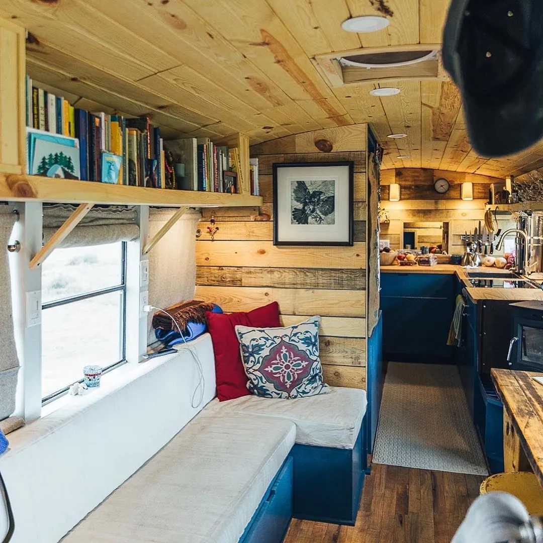 A True Apartment On Wheels - The Most Cleverly Designed School Bus Conversion.