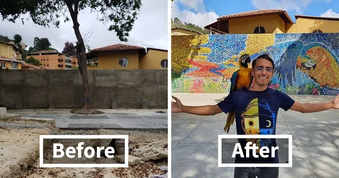 Artist Uses 200k Recycled Bottle Caps To Create Venezuela's First Eco-Mural