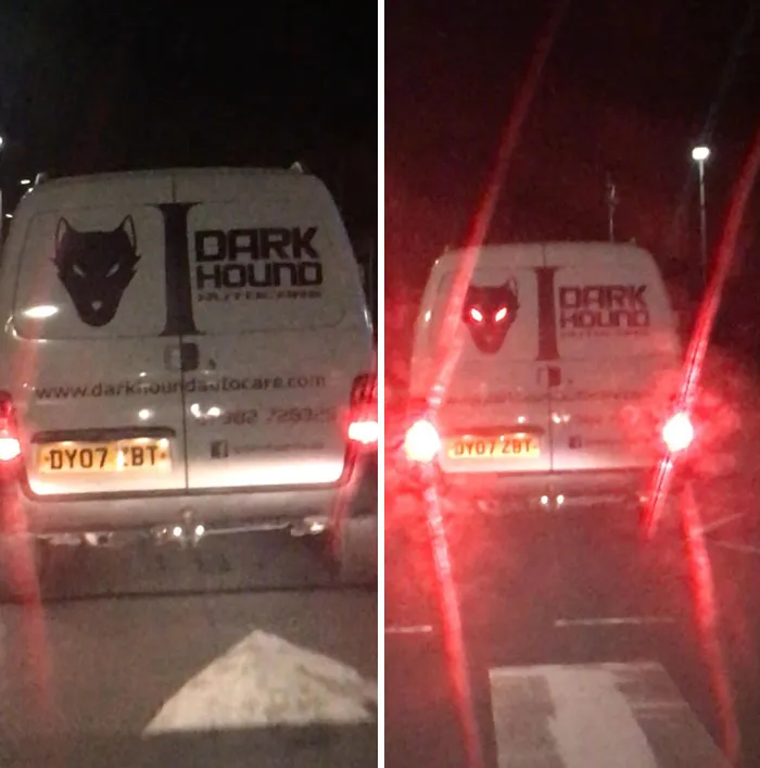 The Wolf On This Van Has Eyes Which Light Up With The Brake Lights