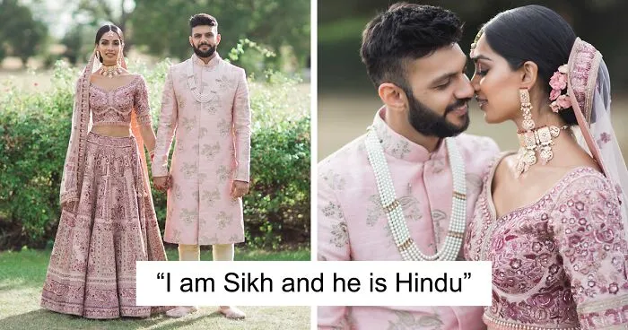 Sikh And Hindu Couple Coordinate Outfits For Their Marriage, They Look Stunning (12 Pics)
