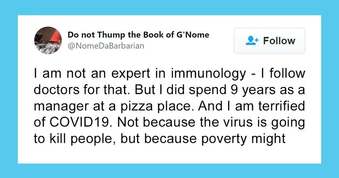 Manager Who Worked In The Food Industry For 9 Years Explains How Coronavirus May Kill People Due To Poverty