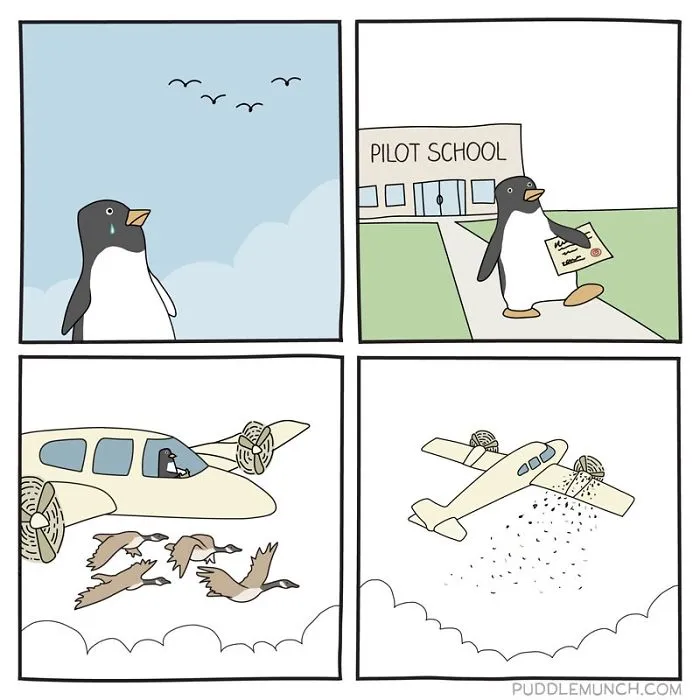 30 Four-Panel Comics For People Who Have A Bit Of A Darker Sense Of Humor