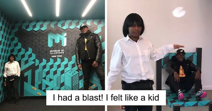 Guy Visits The Museum Of Illusions Alone, Gets A Museum Worker To Help Him With The Pictures