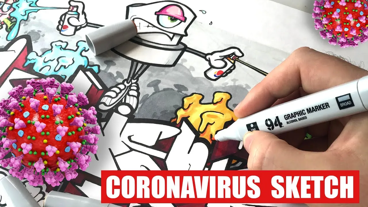 Coronavirus Graffiti Sketch