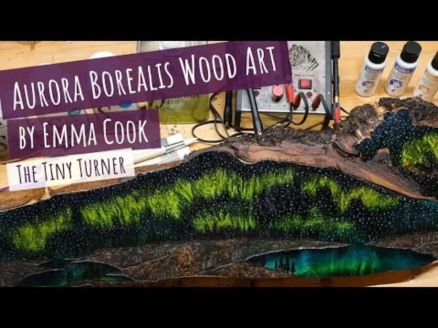 I Spent Over 40 Hours Painting The Aurora Borealis Onto A Piece Of Wood!