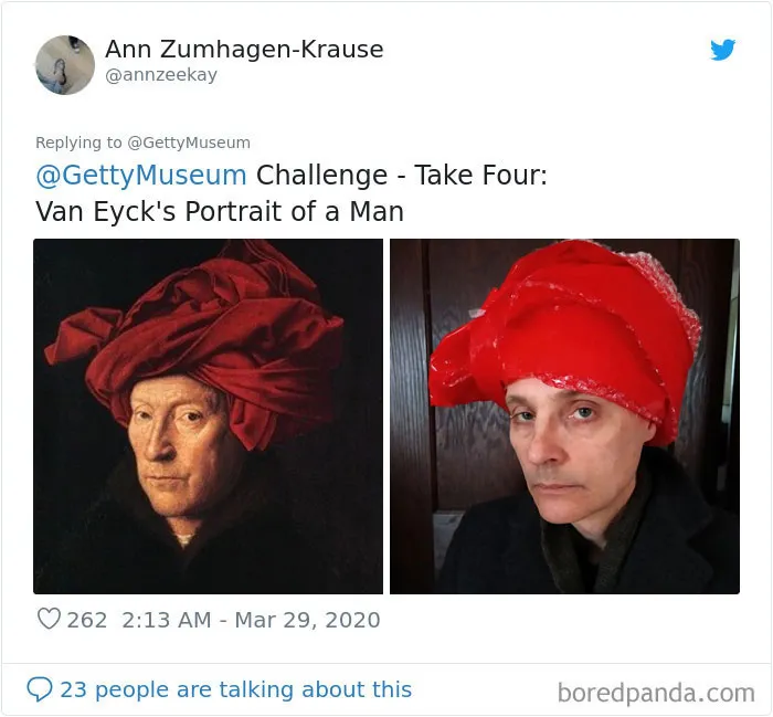 Museums Ask People To Recreate Famous Paintings With Anything They Can Find At Home, Get 35 Hilarious Pics
