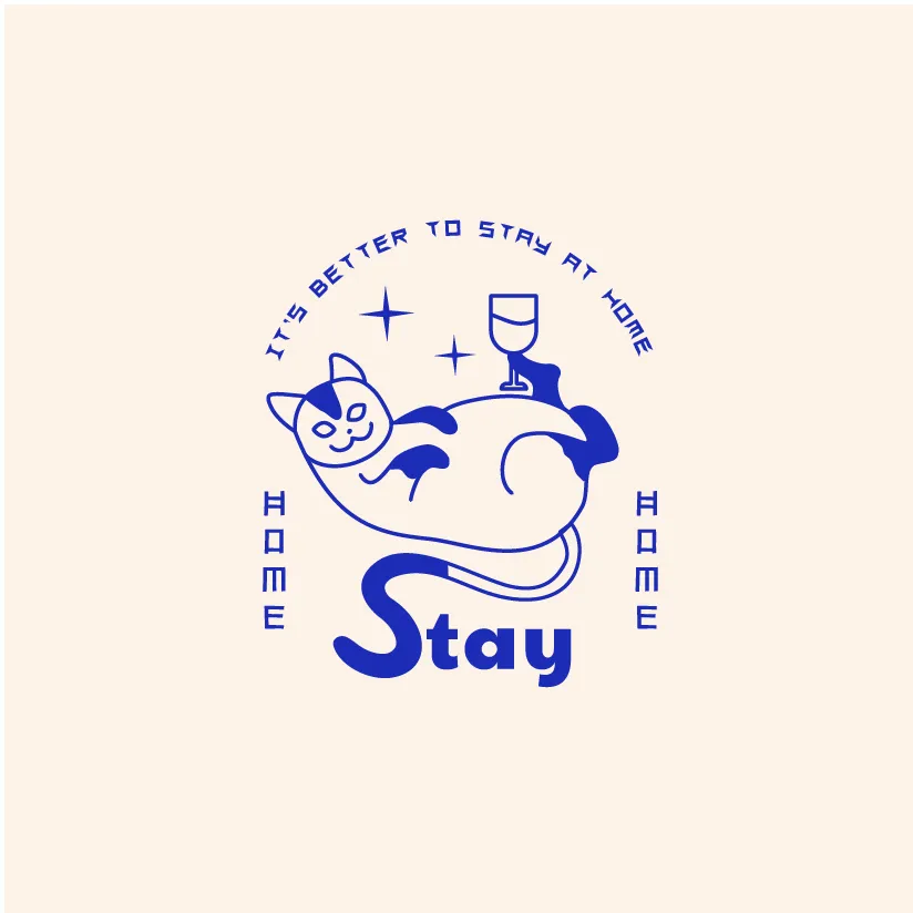"Stay Home" Logos, Funny And Cool Licons That Make You Smile During The 
quarantine.