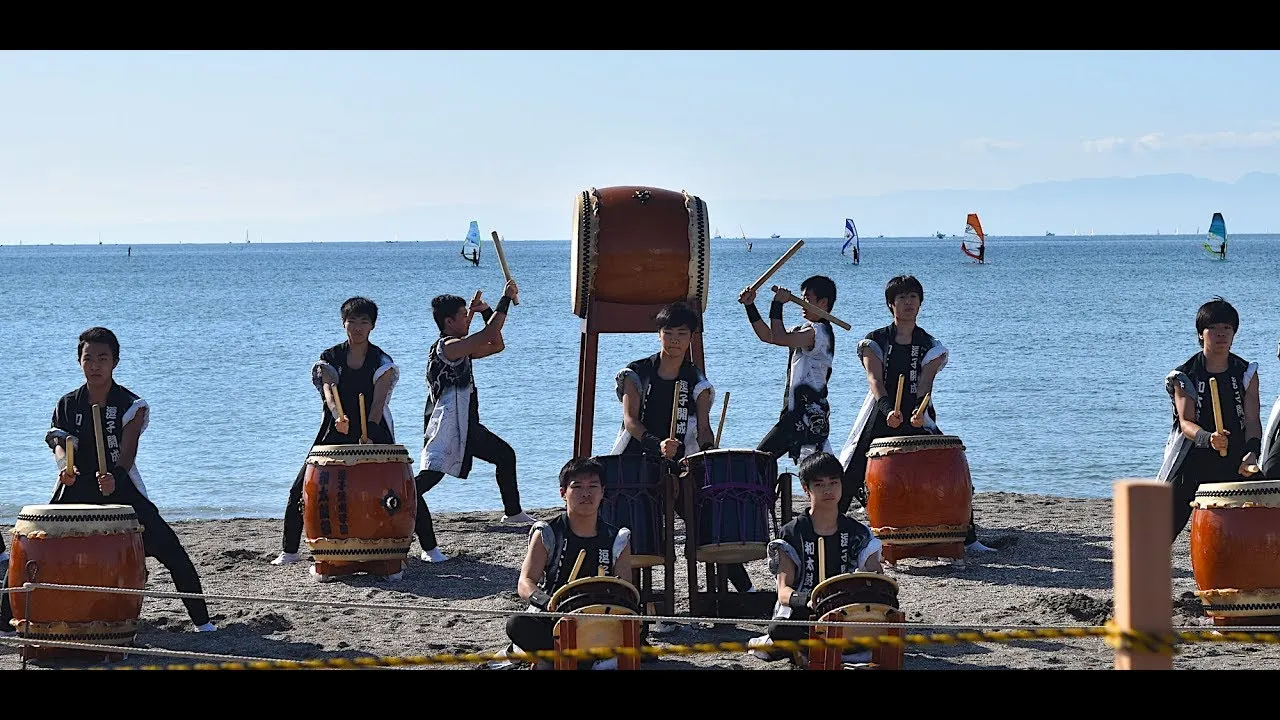 Japanese Drumming On The Beach