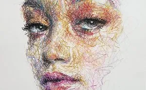 This Self-Taught Artist Draws Female Portraits Entirely By Scribbling (87 Pics)
