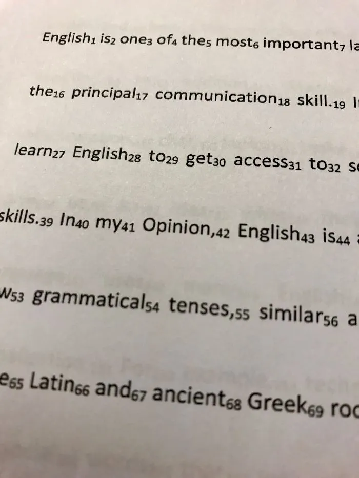 Les pedí a mis alumnos que incluyeran el conteo de palabras en sus trabajos
