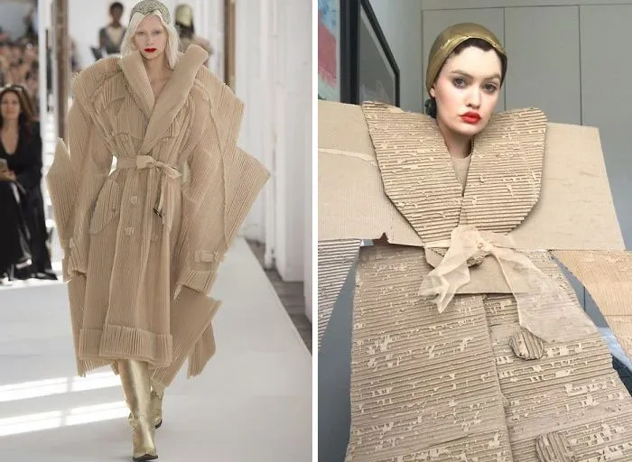 People Are Recreating "High Fashion" Looks From Household Items Out Of Quarantine Boredom (30 Pics)