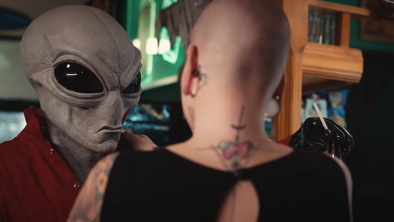 Alien Dating Bald Girl In Surf Punk Music Video