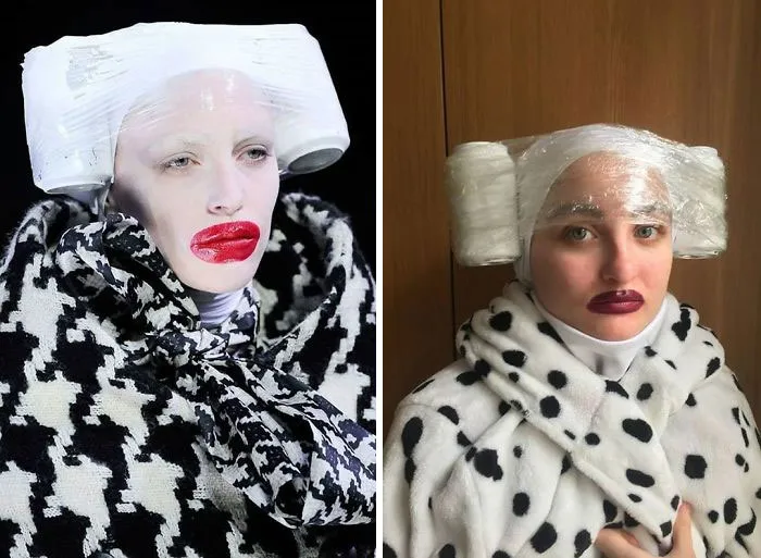 People Are Recreating "High Fashion" Looks From Household Items Out Of Quarantine Boredom (30 Pics)