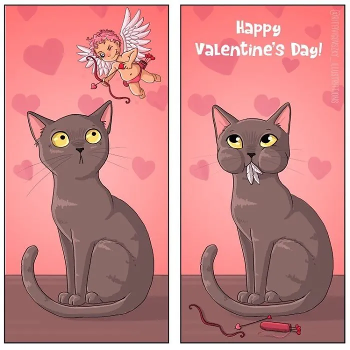 Artist Illustrates Everyday Life With A Cat In These 31 Relatable Comics