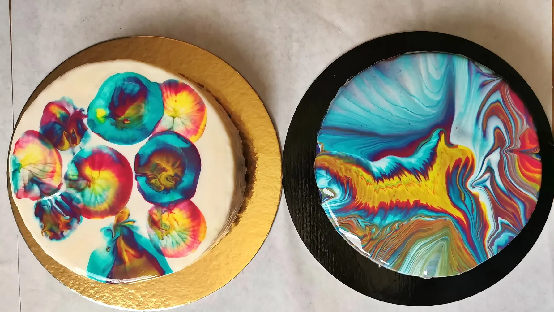 Trying New Techniques With Mirror Glaze ~ Collaboration With @crafty Muffin 92 ~ Paint #withme