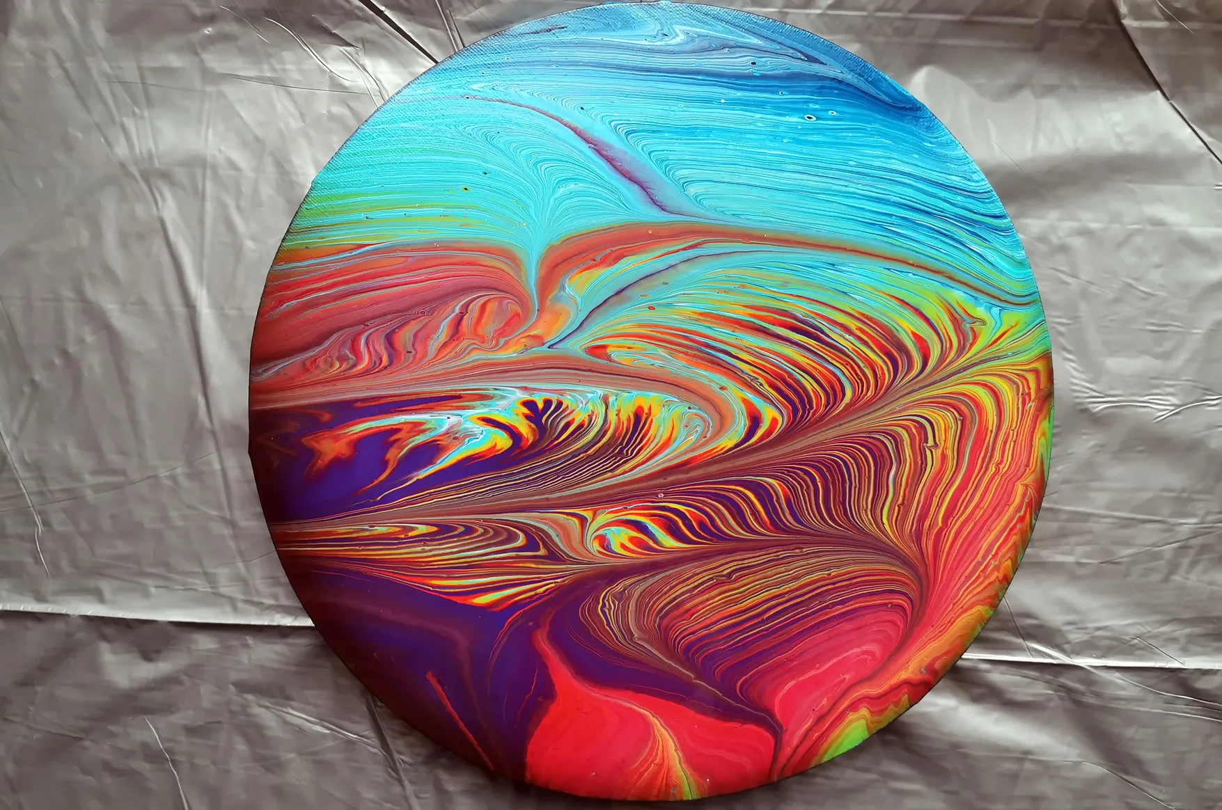 Wrecked Rainbow - Acrylic Pour Painting - Satisfying Fluid Art Technique
