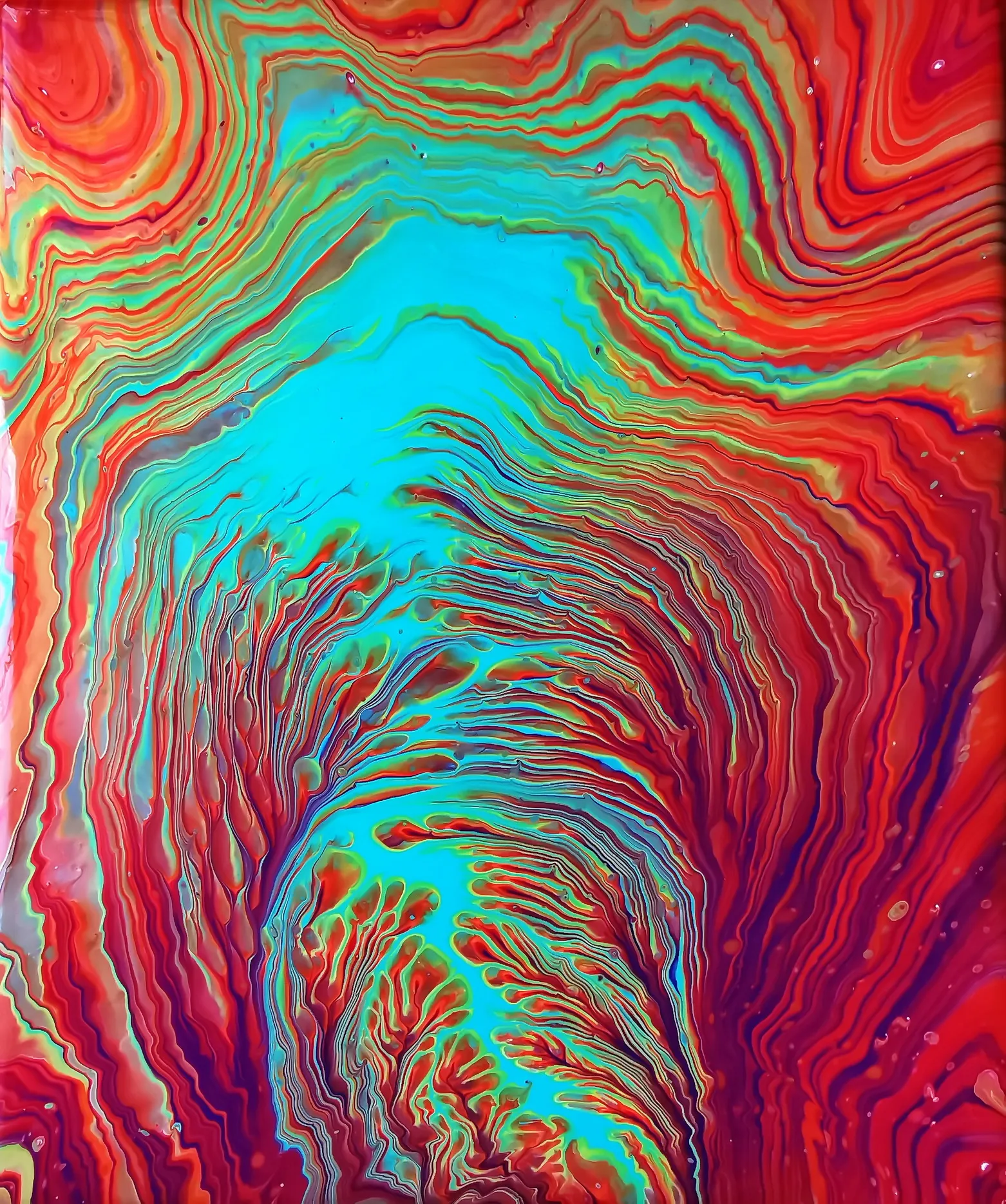 Amazing Colours In This Straight Pour ~ Acrylic Pour Painting