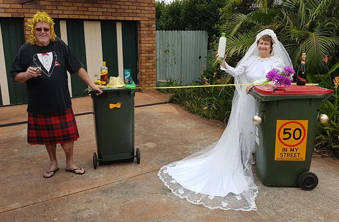 30 Australians Realize They Can Only Go Out To Take The Bins Out, Turn It Into A Special Occasion By Dressing Up In Their Best Clothes
