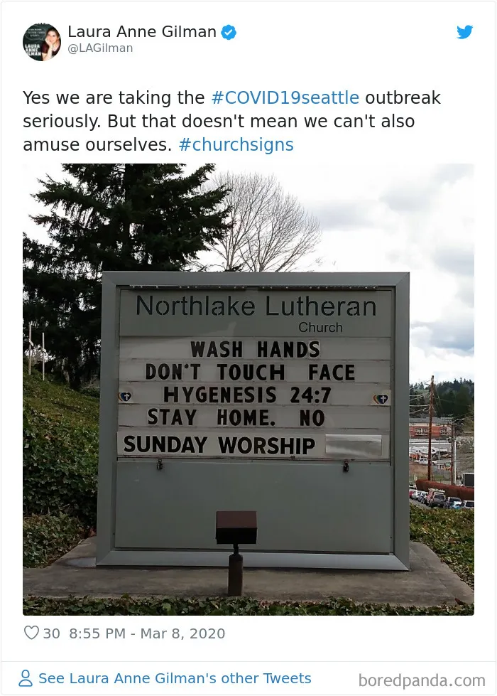 16 Funny Church Signs About Coronavirus