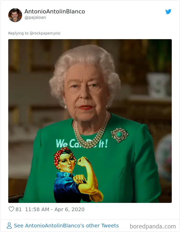 La Reina de Inglaterra dio un discurso vestida de verde y la gente sacó el Photoshop a relucir (35 imágenes)