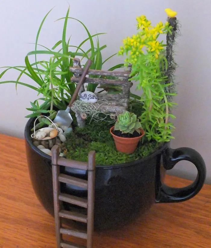 Parece que los minijardines en tazas de té están de moda, y aquí tienes 23 adorables ejemplos