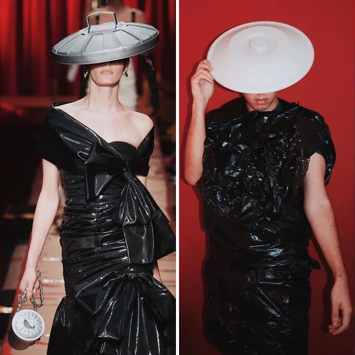 People Are Recreating "High Fashion" Looks From Household Items Out Of Quarantine Boredom (30 Pics)
