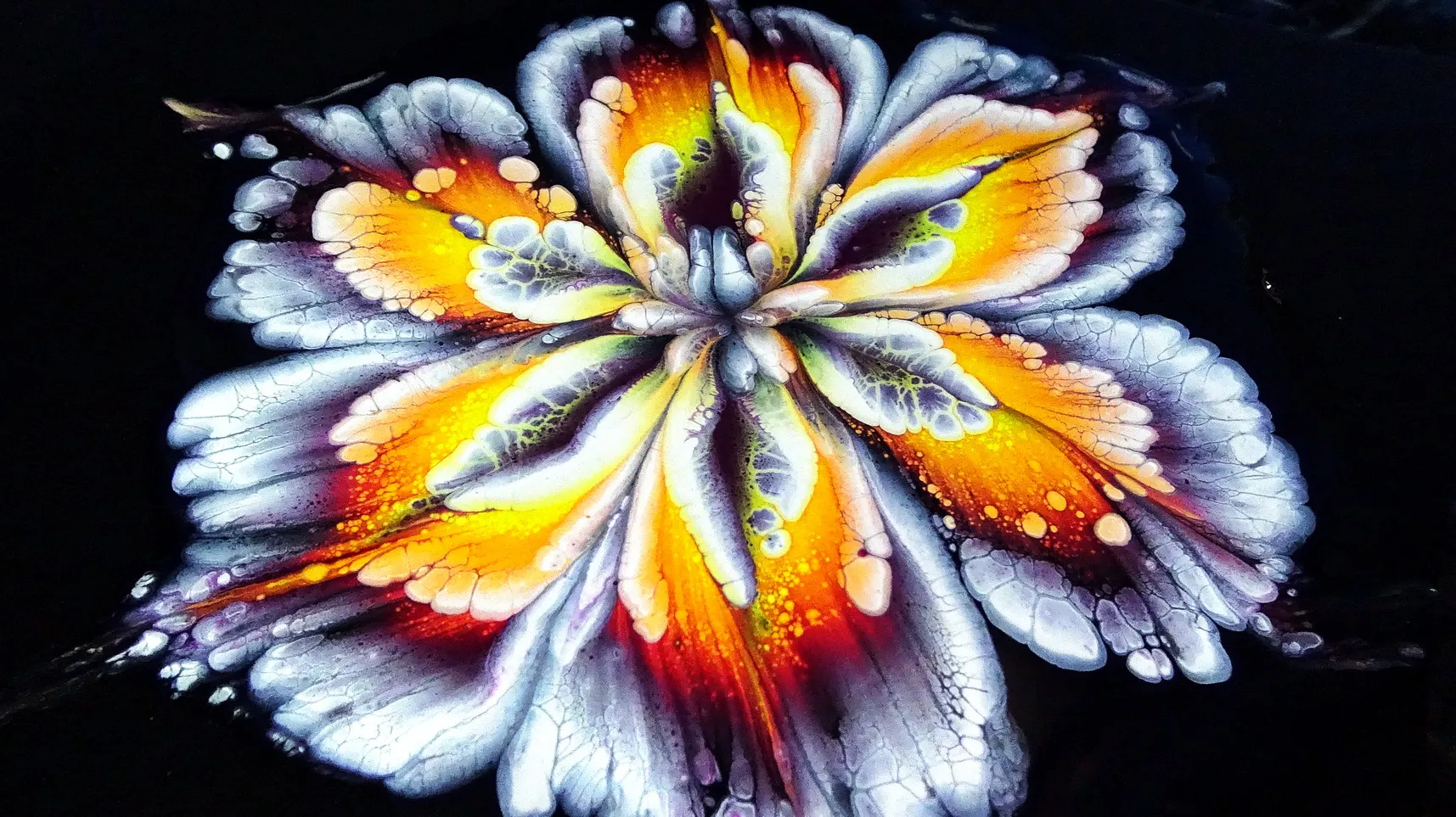 Wow! Amazing Acrylic Pour Flower Painting ~ Reverse Flower Dip