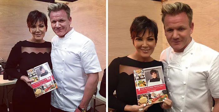 Kriss Jenner's Overdone Instagram Filter. Left Gordon's Pic, Right Kim's