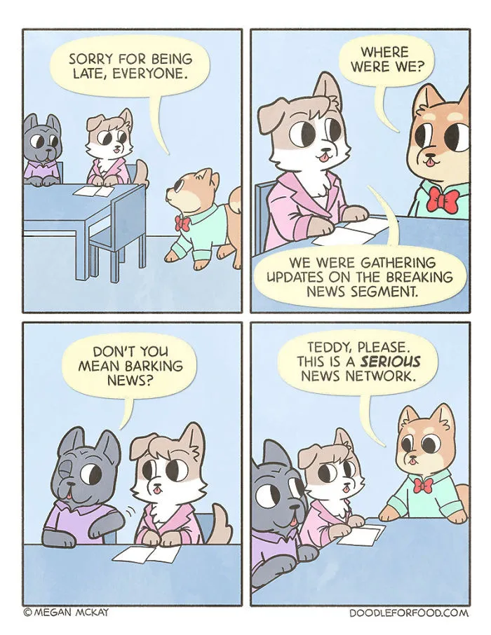 Artist Illustrates Dogs Reporting On Events Important In Daily Pup World In Her 14 Comics