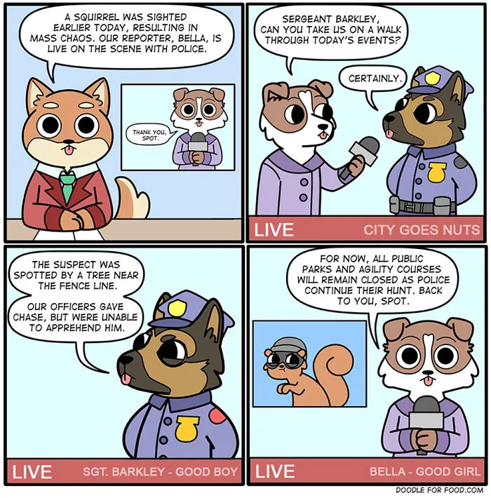 Artist Illustrates Dogs Reporting On Events Important In Daily Pup World In Her 14 Comics