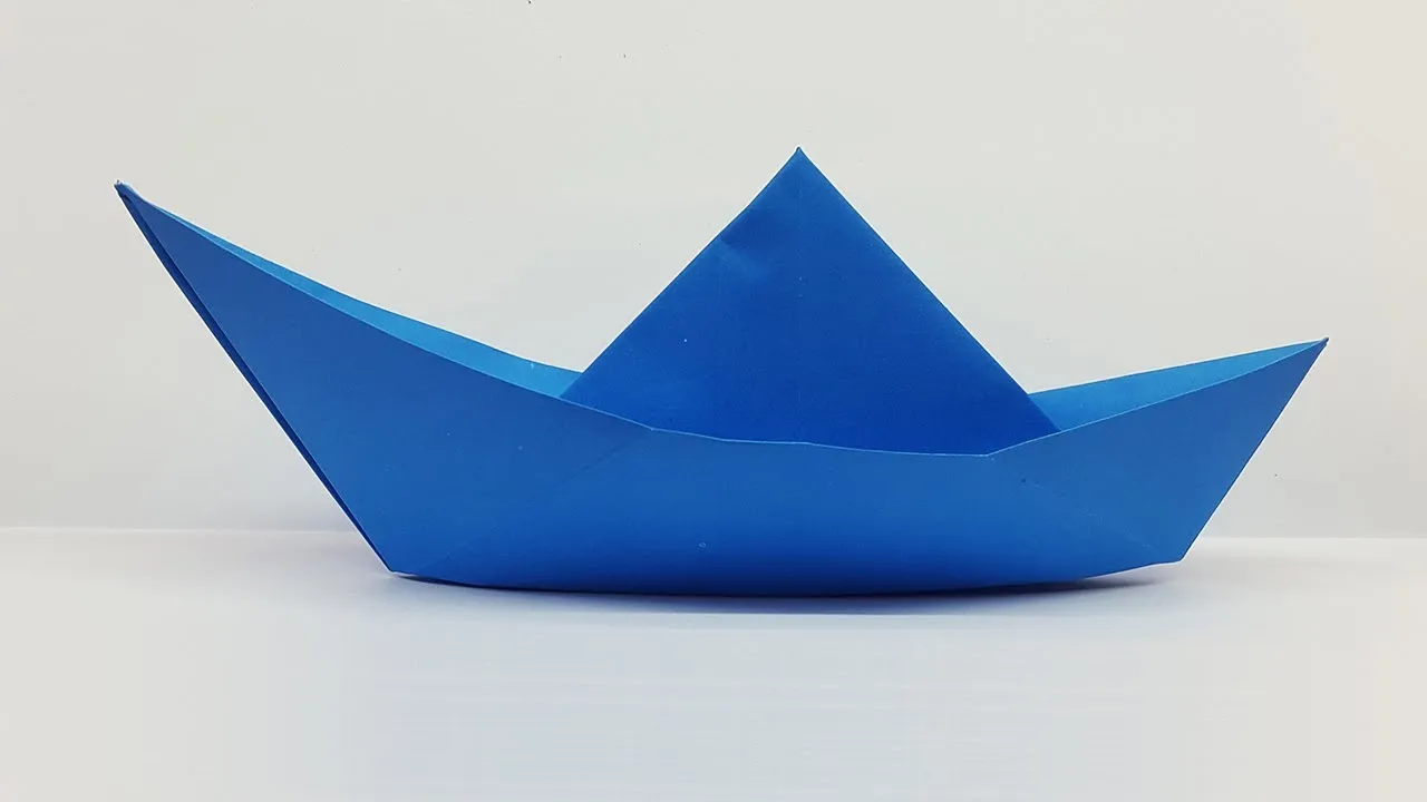 Paper Boat Making Origami Tutorial - How To Make A Paper Canoe For Kids