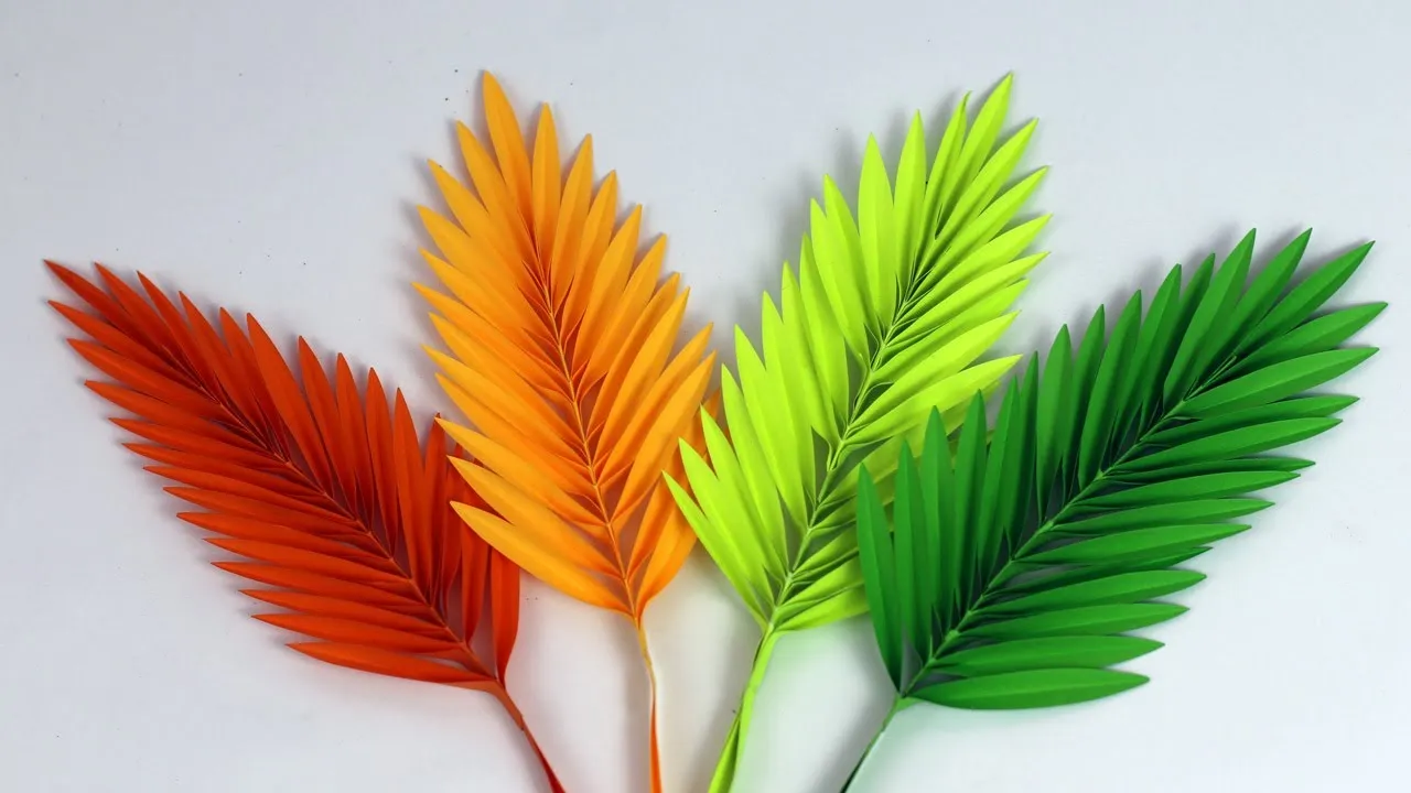 Easy Paper Leaf | Paper Leaves Making | Paper Crafts For School | DIY Paper Leaves Making