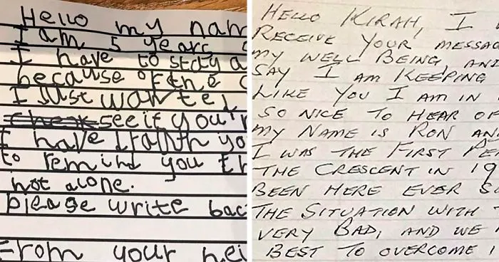 5 Y.O. Girl Sends An Adorable Letter To Her 93 Y.O. Neighbor Asking If He's OK, He Replies