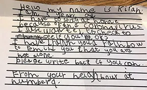 5 Y.O. Girl Sends An Adorable Letter To Her 93 Y.O. Neighbor Asking If He's OK, He Replies