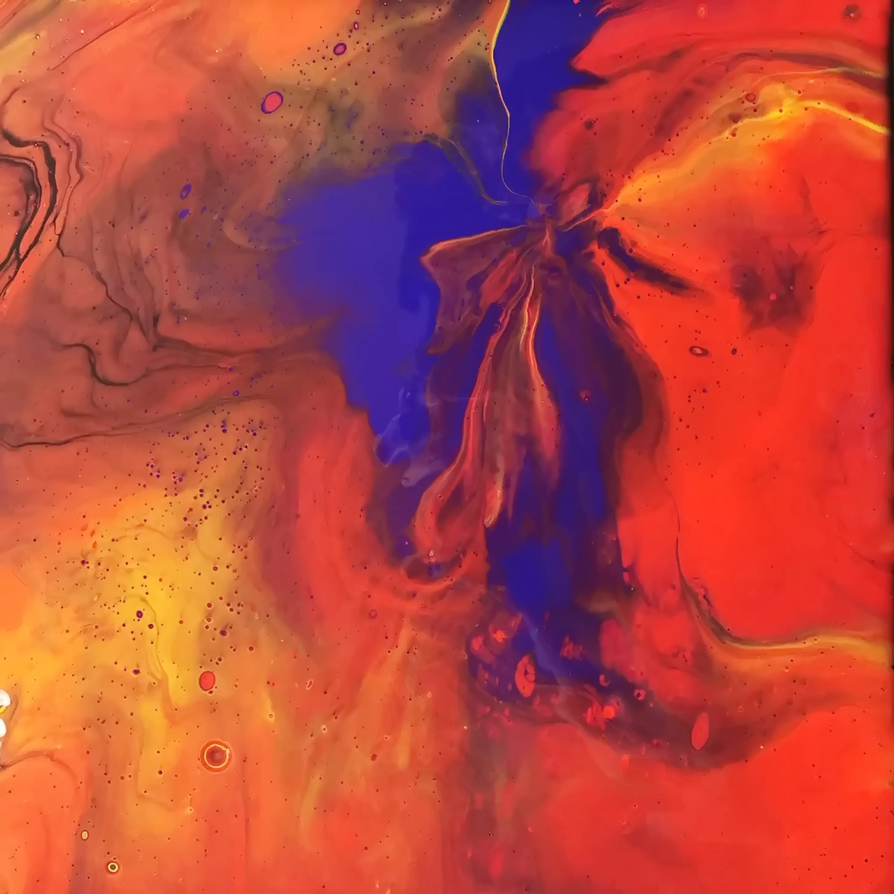 Bloody Sky - From Frustration To Satisfaction - Abstract Acrylic Painting - Fluid Art