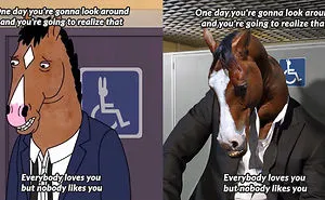 What Would Bojack Horseman Look Like In Real-Life? An Artist Recreates Iconic Scenes From Bojack Horseman.