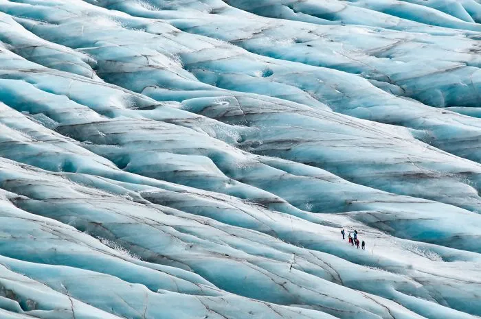 Climbing Disappearing Glaciers In Iceland - Shot From The Mountains Pouring The Glacier