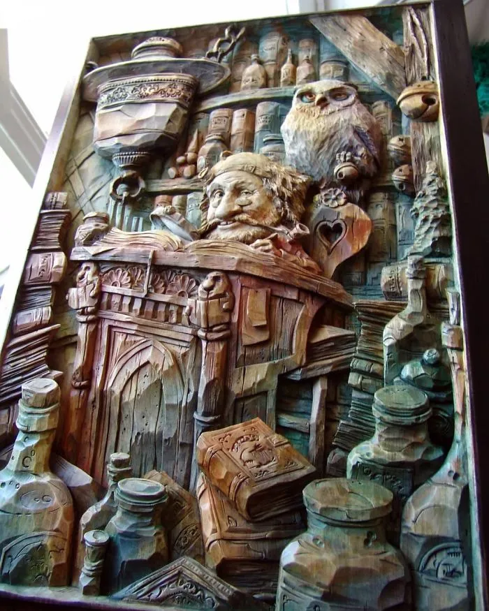 Russian Wood Carver Sculpts Incredibly Detailed Pictures (55 Pics)