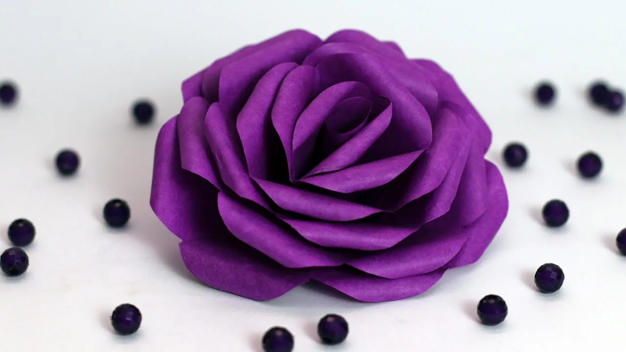 Very Easy Realistic Paper Rose Flower Making | Easy Paper Rose Ideas | DIY Paper Craft