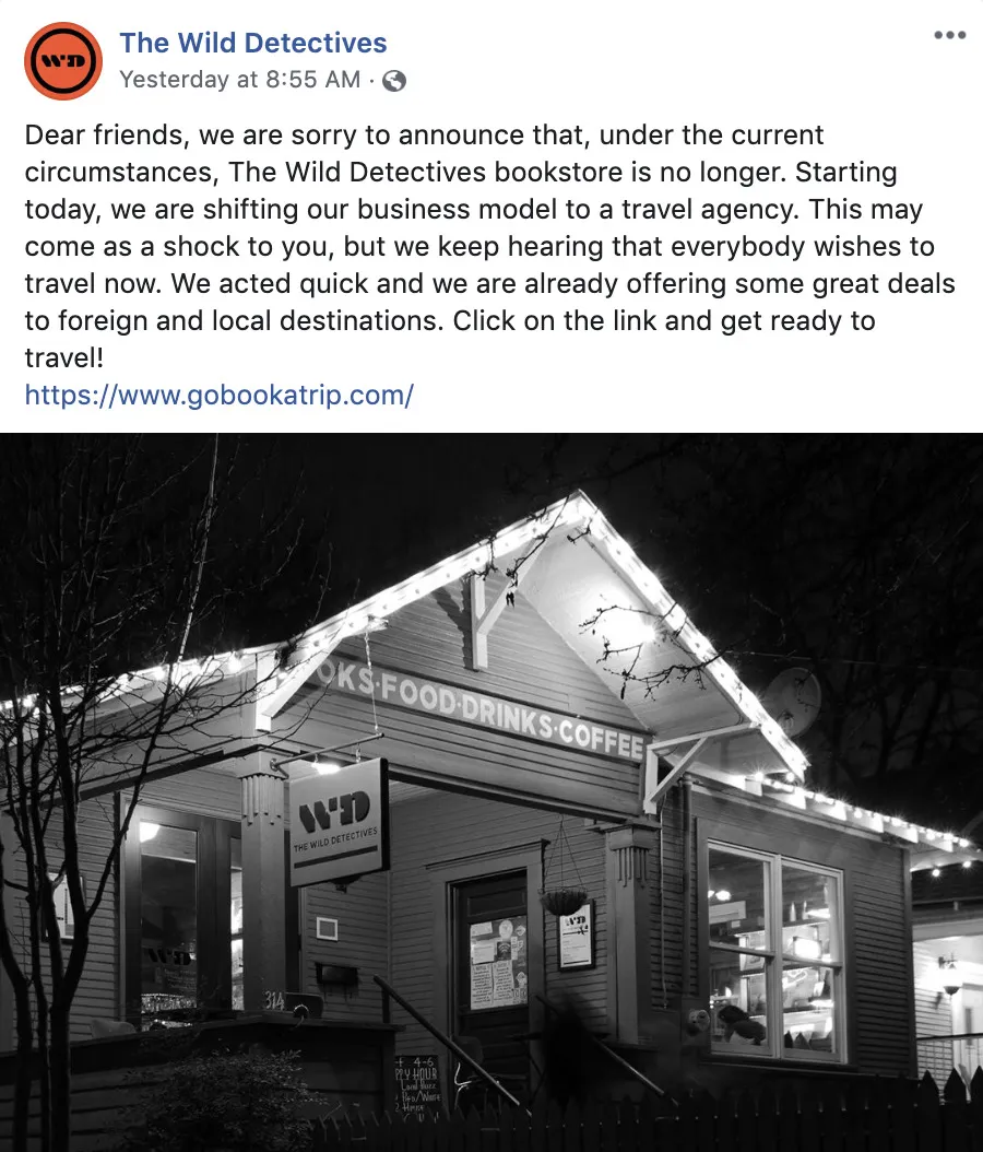 Local Bookstore Shifts Business Model To A  Travel Agency During Covid-19, And The Reactions Are Amazing!