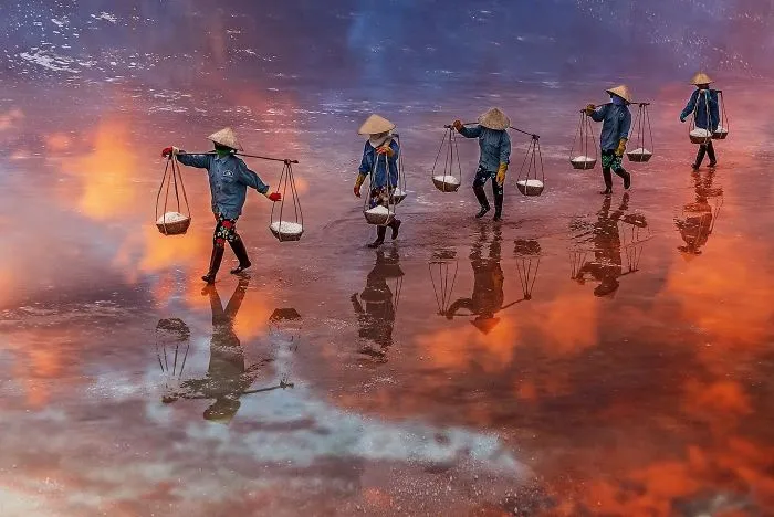 Sunset On The Salt Field