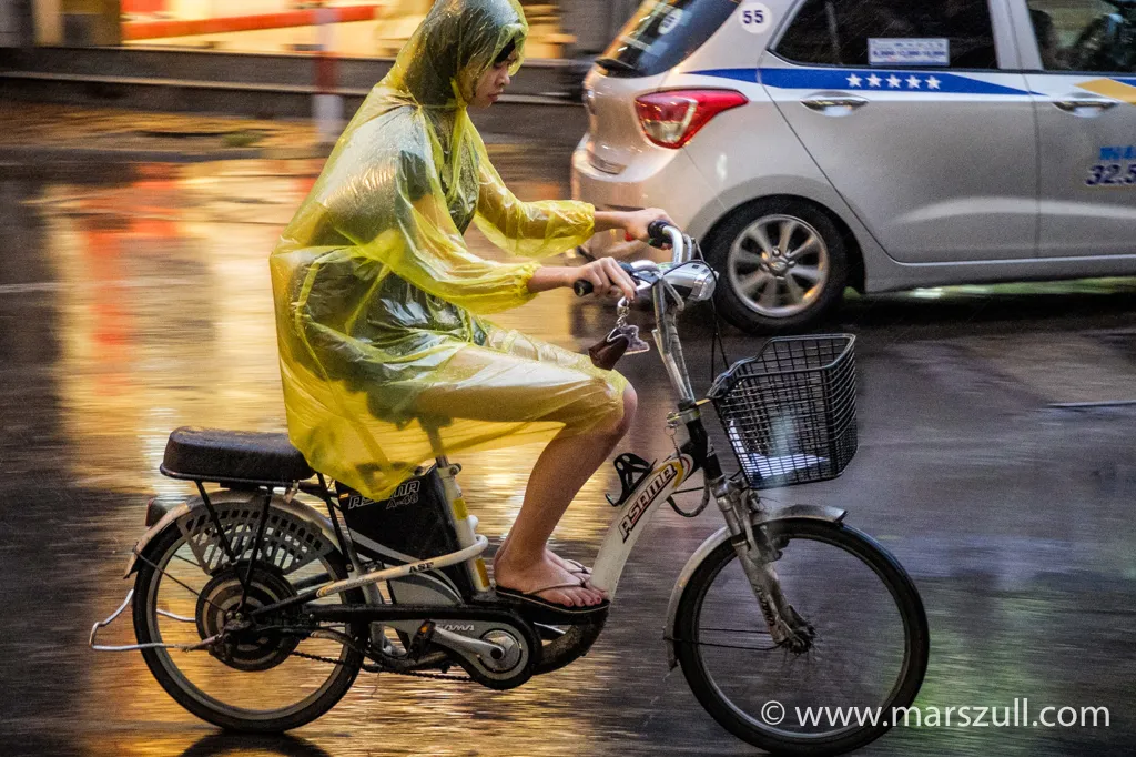Colourful Hanoi In Rain And Thunder