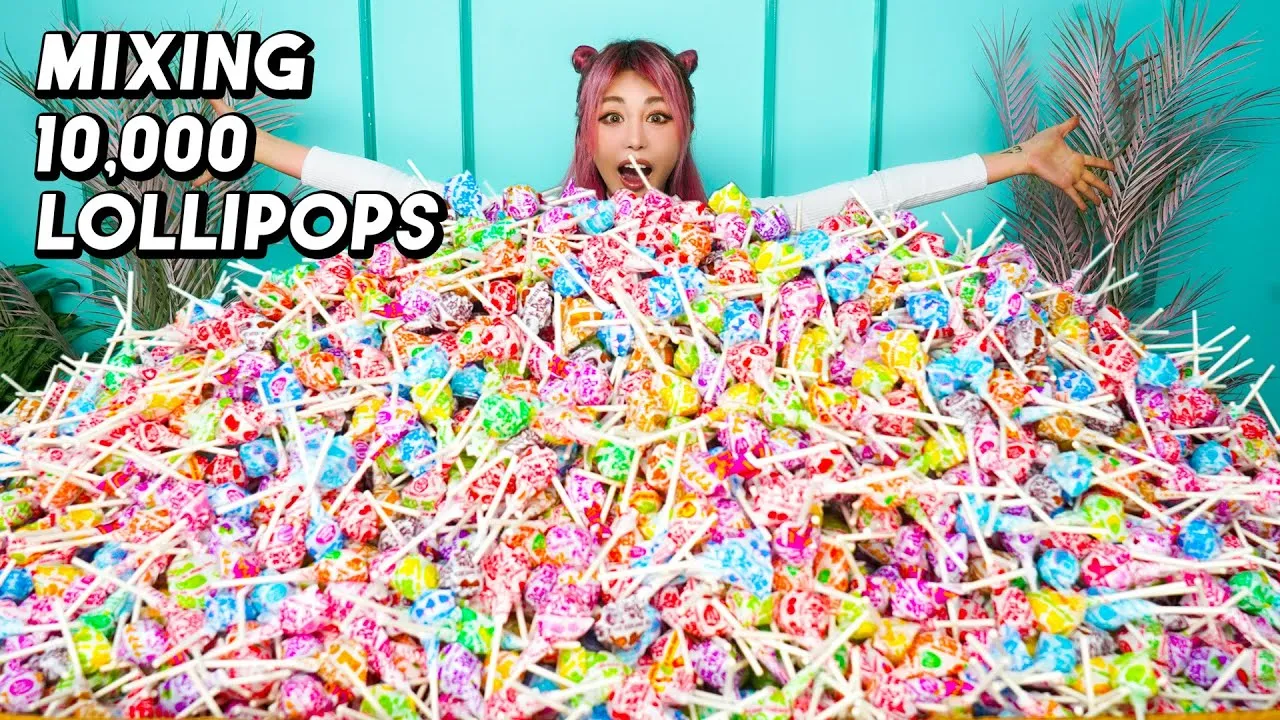 This Girl Melted 10,000 Dum Dum Lollipops Into One Giant Lollipop Candy- What?