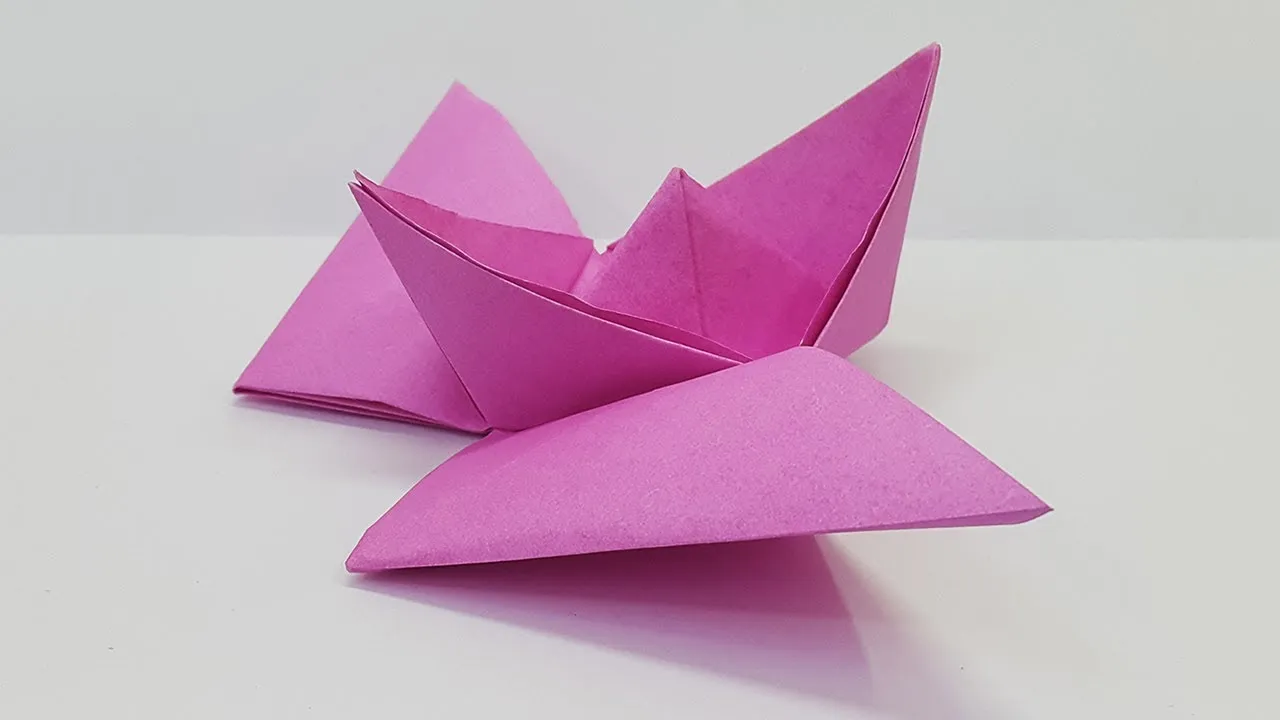 Origami Boat (Flying Boat) - How To Make A Paper Boat - Flying Paper Boat Step By Step Tutorial
